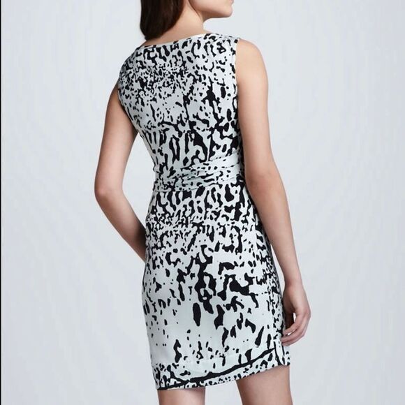 Diane von Furstenberg New Della Paint Splash Printed Dress Light Green Women’s 8 - Picture 3 of 15